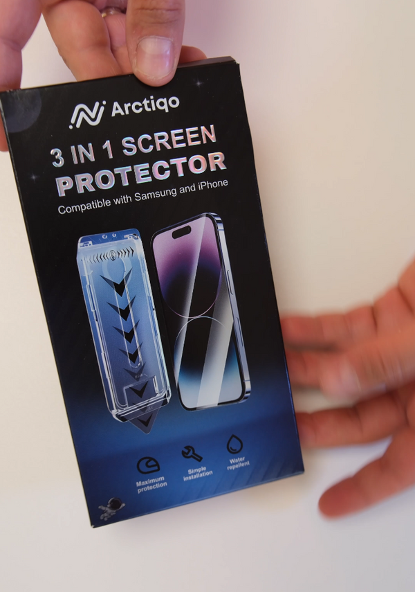Arctiqo retail packaging with alignment frame and protector