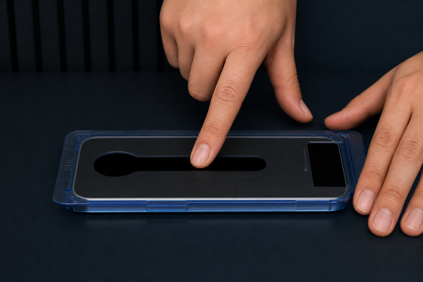 Step 3: drop in the glass and tap the center
